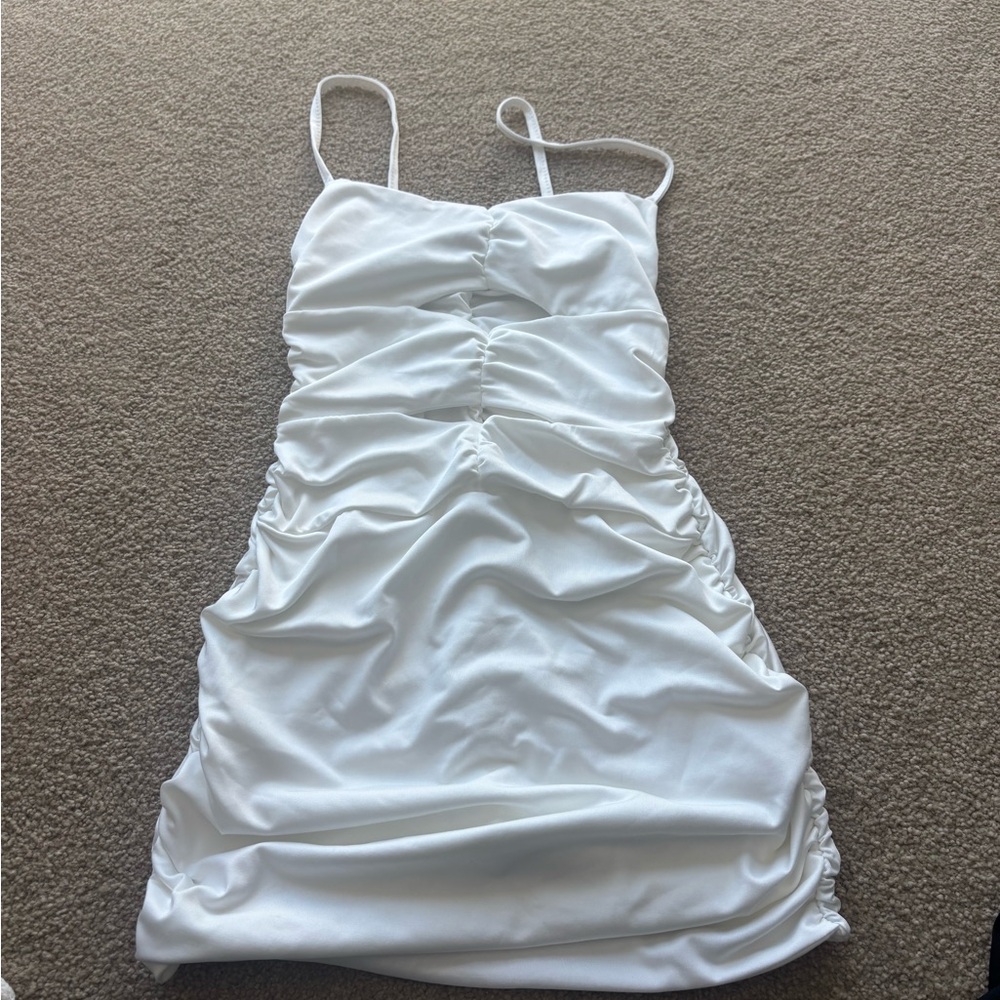 SHEIN White Ruched Dress